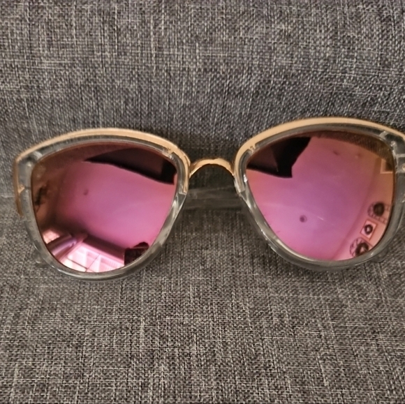 Quay Womens My Girl Pink Mirrored Lens With Clear Frame Summer Festival Sunglass main image 10